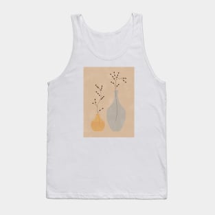 Mid Century Boho Vase, Minimal Illustration Tank Top